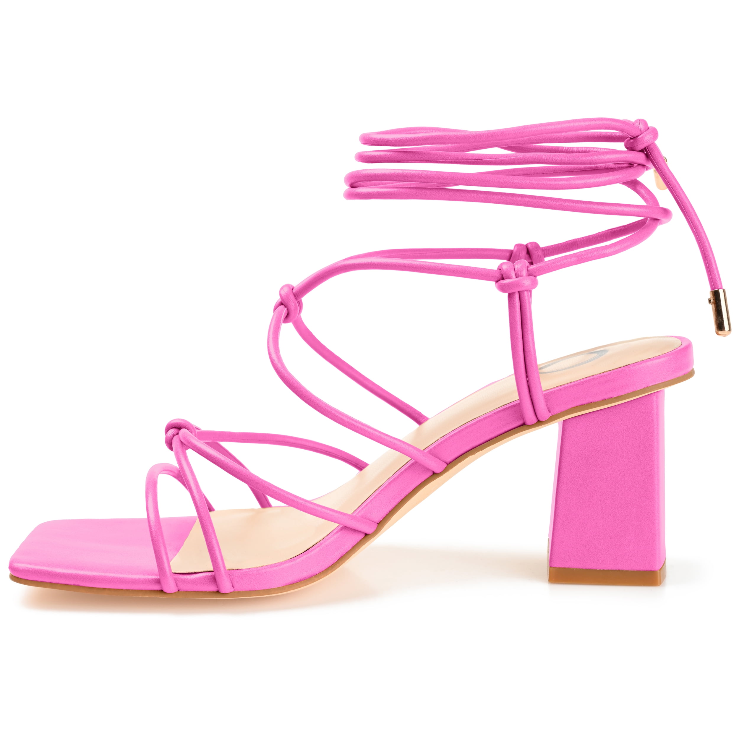 Journee Womens Harpr Open Square Toe Block Heel Dress Sandals