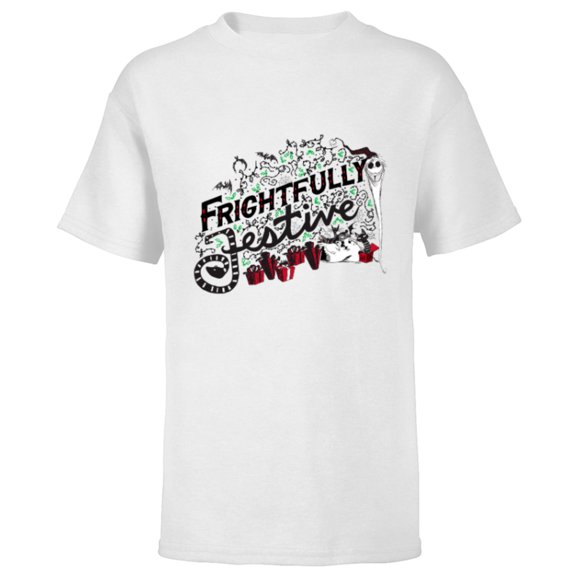 Disney Nightmare Before Christmas Frightfully Festive Holiday - Short Sleeve T-Shirt for Kids - Customized-White