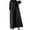 Black, variant on Women 3/4 Sleeved O-Neck Solid Colors Maxi Dress Baggy Kaftan Dresses