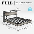 thumbnail image 5 of Papajet Full Size Floating Bed Frame with Headboard, Charging Station and LED Lights, Rustic Gray, 5 of 7
