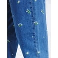 thumbnail image 5 of Free Assembly Women's and Women's Plus Embroidered Mid Rise Cropped Barrel Jeans, Sizes 0-26W, 5 of 6