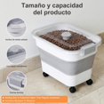 thumbnail image 3 of Extra Grande Contenedor de almacenamiento de alimentos para perros, Caja de Comida Mascota, 11kg/25lb Caja de almacenamiento de alimentos para mascotas con Ruedas, y Tapa Extraíble, 3 of 4