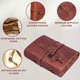 thumbnail image 3 of Leather Village Vintage Leather Journal - Vintage Leather bound Journal For Women Men – Handmade Vintage Deckle Edge Paper – Vintage Key Closure - Book of Shadows -Leather Sketchbook - 8 X 6 inches, 3 of 8