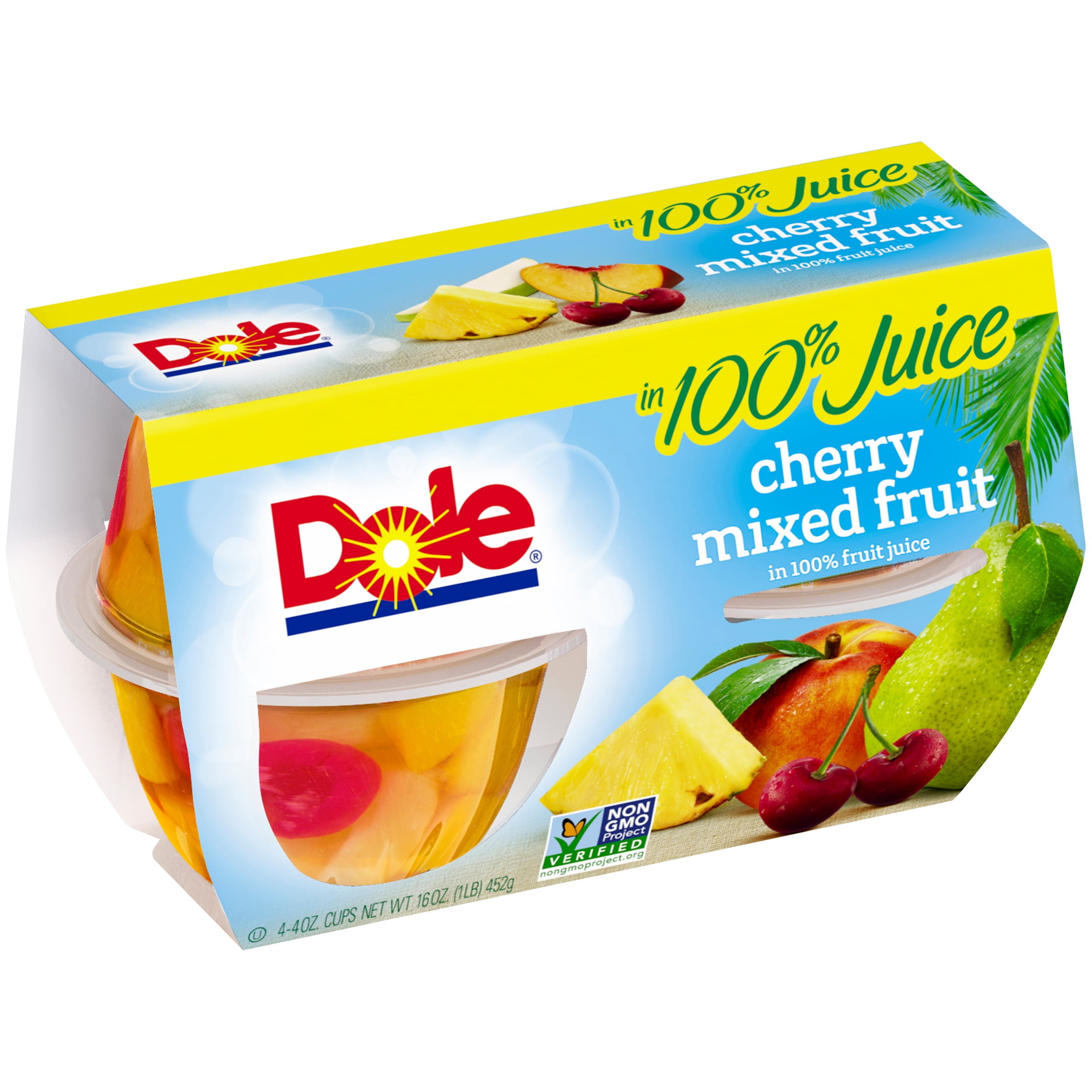 Dole Cherry Mixed Fruit in 100% Fruit Juice, 4-4 oz. Cups by Dole Packaged Foods, LLC