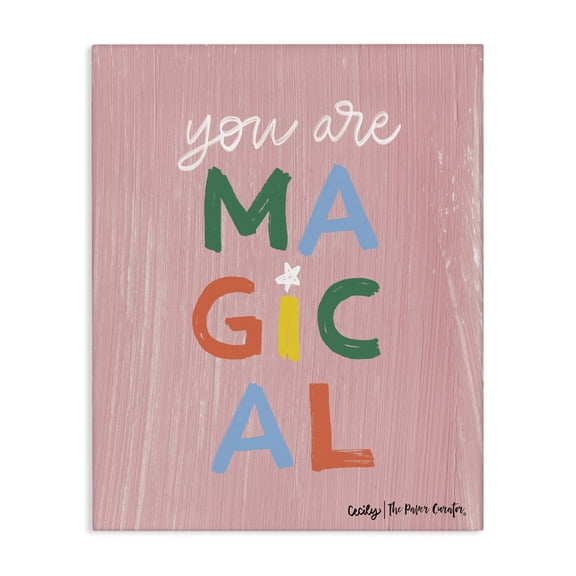 Stupell Industries Contemporary You Are Magical Rainbow Letters Whimsical Paint Strokes Canvas Art, 16 x 20, by Cecily Moore