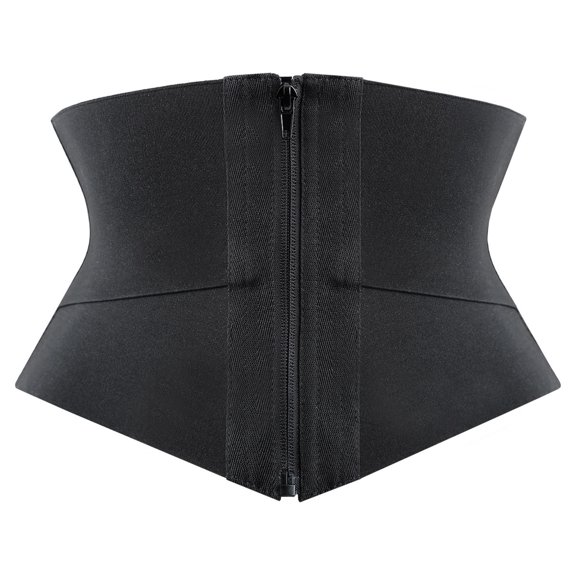 Waist Trainer Belt for Women, Stretch Body Shape Zipper Waist Cincher for Lower Back Support Training Workouts Black M