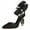 Black, variant on FSJ Women Elegant Pointy Close Toe Crystal High Heels Sandals Ankle Strap Side Bowknot Crystal Chunky Heels Pumps Wedding D'Orsay Shoes Size 8 White