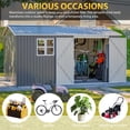 thumbnail image 3 of 12x10 FT Metal Outdoor Storage Shed, Large Waterproof Garden Tool Shed with Lockable Doors, Steel Utility Shed for Backyard, Patio, Lawn & Garden, Grey, 3 of 10