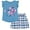 Blue, variant on Disney Lilo & Stitch Angel T-Shirt and Skirt Plaid Toddler to Big Kid