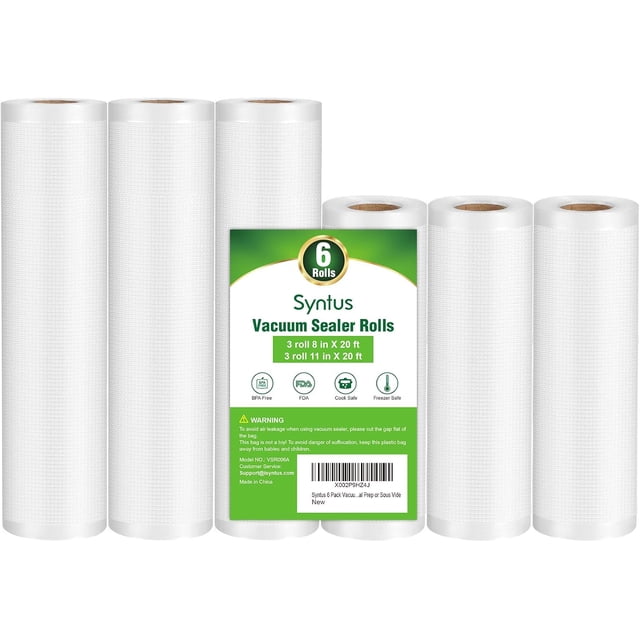 Vacuum Sealer Rolls For Meal Prep, Versatile Compatibility Vacuum Seal Bags Roll For Food Storage, Sous Vide Cooking, Bpa-Free Vacuum Sealer Rolls (6 Pack)