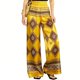 thumbnail image 1 of Pantalones Elásticos Estampados de Satén para Mujeres, Cintura Elástica con Bolsillos, Pantalones Casuales Elegantes para Vacaciones Y Fiesta, 1 of 7
