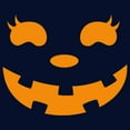 thumbnail image 2 of Men's CHIN UP Halloween Jack o' Lantern Face  Pull Over Hoodie Navy Blue 3X Large, 2 of 4