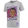 thumbnail image 2 of Youth Mitchell & Ness Tracy McGrady Gray Toronto Raptors Hardwood Classics King of the Court Player T-Shirt, 2 of 3