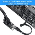 thumbnail image 4 of Tarjeta adaptadora USB 3,2 Gen1 a doble macho de 19 pines, tarjeta de expansión USB 3,0 de 5gbps a 2 puertos de 19 pines para ventana, 4 of 5