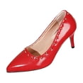 thumbnail image 2 of Xdegoge High Heels for Women Closed Toe Pointed Pumps Metallic Rivet Studded Stiletto Heels Elegant Slip On Dressy Party Wedding Shoes, 2 of 9