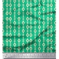 thumbnail image 1 of Soimoi Green Poly Georgette Fabric Artistic Geometric Fabric Prints By Yard 52 Inch Wide, 1 of 5