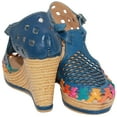 thumbnail image 2 of The Western Shops Womens Leather Mexican Huarache Sandal, Wedge Platform Sandals, 2 of 5