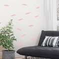 thumbnail image 4 of Unique Bargains Feather Shape Removable Peel and Stick Wall Decals Sticker Perfect Decor Office Living Room Pink 12pcs, 4 of 7