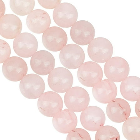 About 94 Pcs Natural Rose Quartz Beads 8mm Pink Gemstone Beads Smooth Crystal Beads Loose Spacer Round Bead (2 Strands)