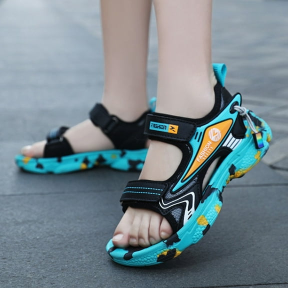 Conairie Girl Sandals Open Toe No Sole Beach Sneakers Childrens Fashionable Casual Athletic Sandals Black 4-4.5 Y