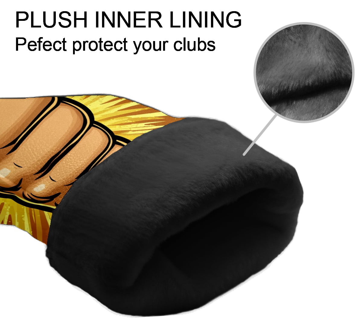 Golf Club Covers PU Leather Waterproof Head Covers for Fairway Woods Hybrids Thumbs Up Pattern