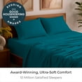thumbnail image 2 of Mellanni 4-Piece Iconic Queen Bedsheet Set - Microfiber, 16" Deep Pocket, Cooling, Wrinkle, Fade, Stain Resistant, Teal, 2 of 7