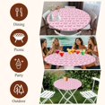 thumbnail image 6 of Romantic Pink Bow Round Tablecloth 36-44 Inch Round Fitted Table Cloth with Elastic Edge, Love Vintage Preppy Art Waterproof Table Cover Protector for Outdoor Picnic Party Dining, 6 of 6
