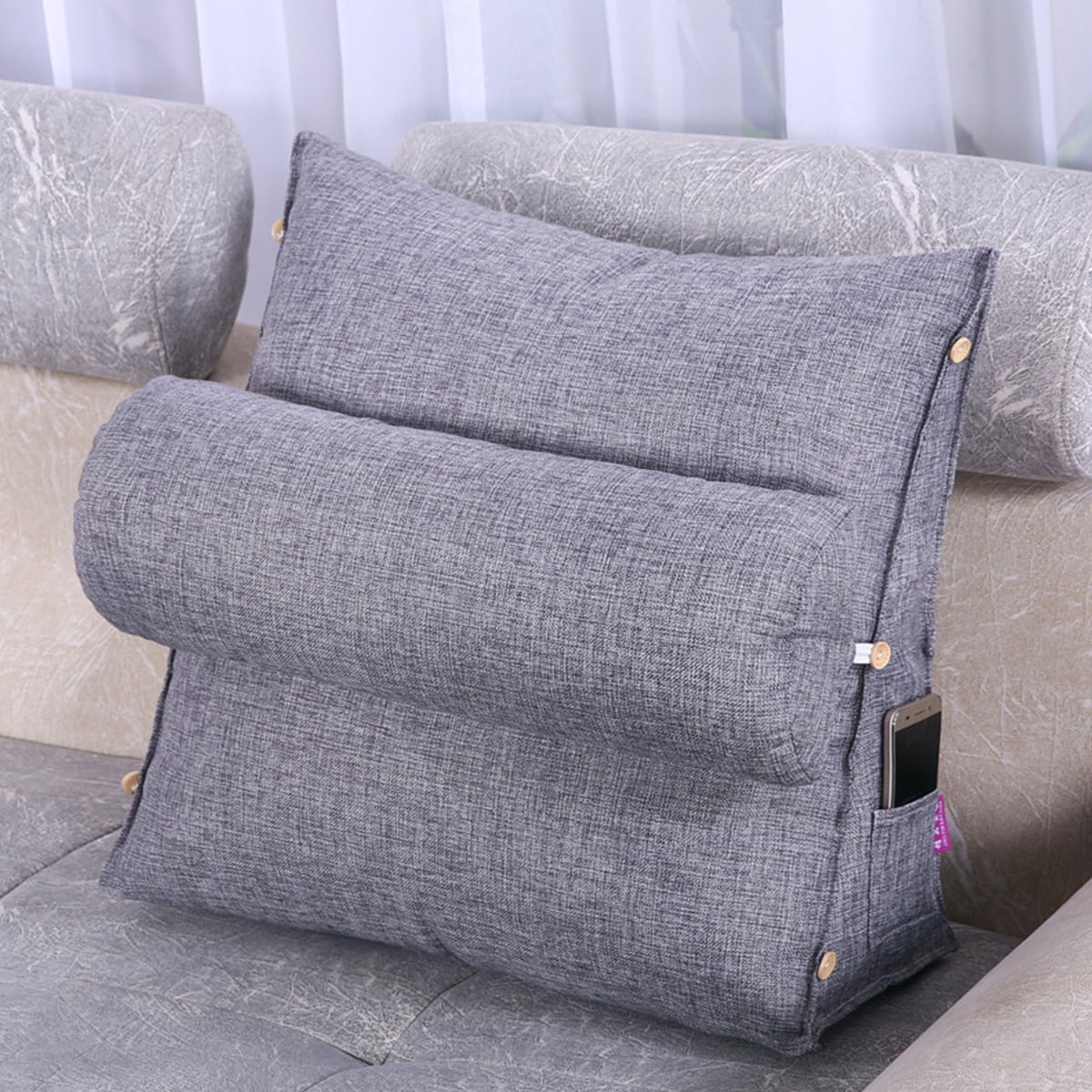 Adjustable Back Wedge Cushion Pillow Sofa Bed Office Chair Rest Waist