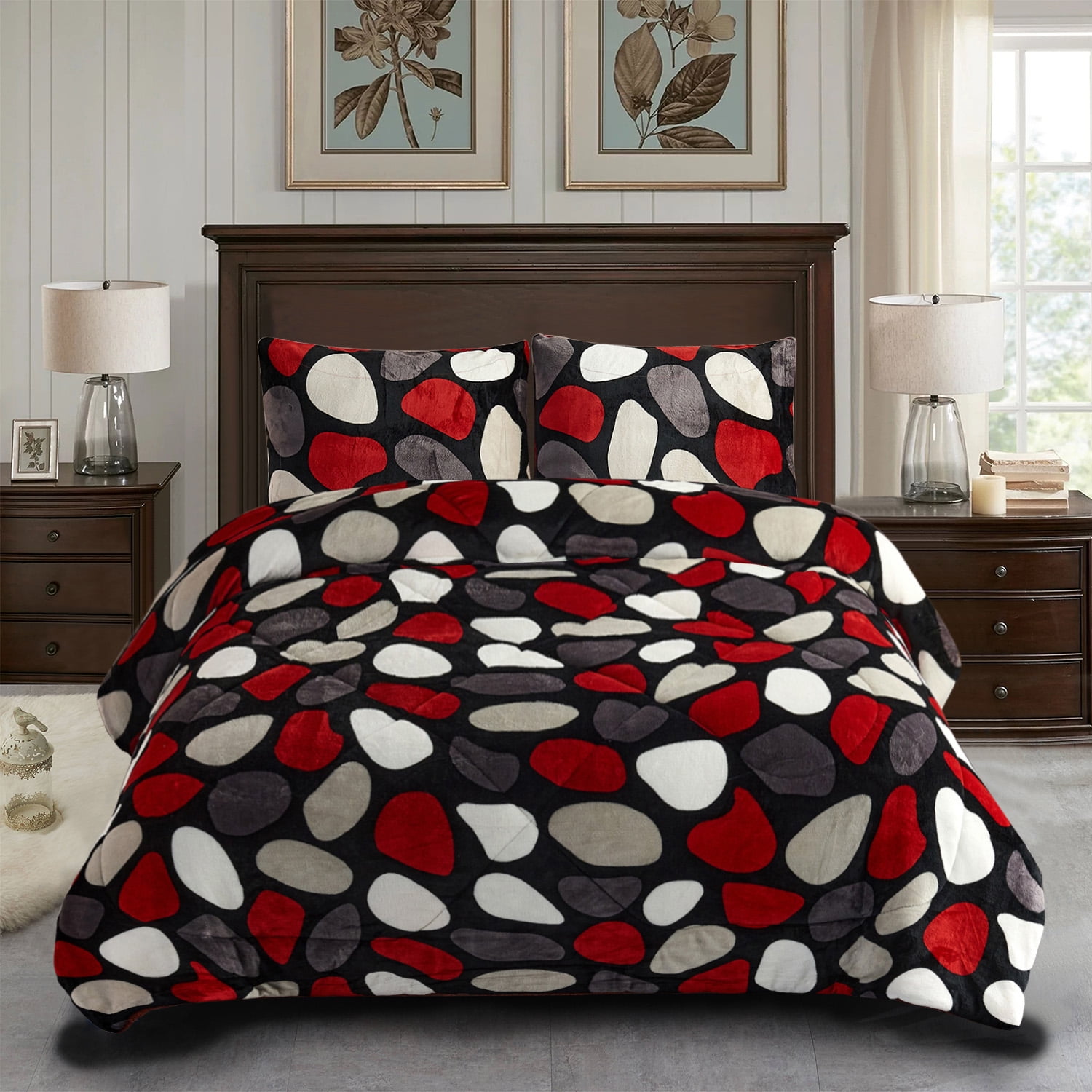 Super Soft 3 Pieces Fuzzy Sherpa Bed Blankets Cozy Blanket Comforter