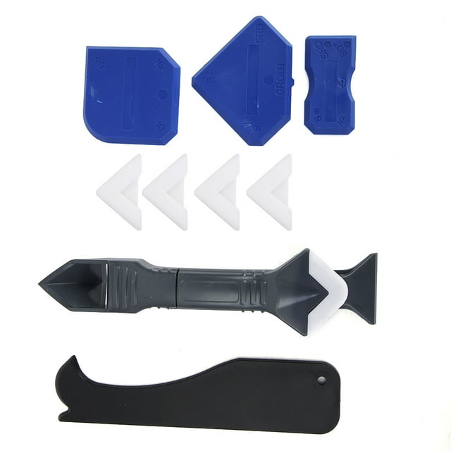 Caulking Tool Sealant Scraper Caulking Scraper Glass Cement Scraper 10PCS Caulk Tools Kit Silicone Sealant Remover Shovel Glass Cement Caulking Scraper