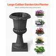 thumbnail image 2 of VEVOR 2 Pack Plastic Urn Planters 9.8 x 16.5 inch, Classic Flower Pots Front Porch Planters, Indoor & Outdoor Vase for Wedding, Party, Event, Home, Garden, Balcony, Patio Decoration (Black), 2 of 9
