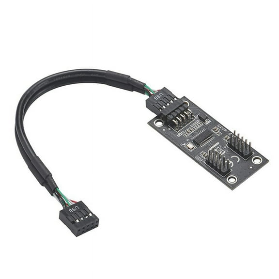 USB Hub USB Splitter USB2.0 9Pin to Dual 9Pin Hub Adapter Riser Motherboard USB 9Pin Connector 1 to 2 Extension Cable