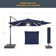 thumbnail image 2 of FLAME&SHADE 10*10FT Square Cantilever LED Umbrella For Your Outdoor Space – Solution-Dyed Fabric, Aluminum Frame, and Innovative 360° Rotation System,Navy Blue, 2 of 6