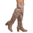 thumbnail image 2 of Nature Breeze FG05 Women Faux Suede Over The Knee Chunky Heel Riding Boot, 2 of 3