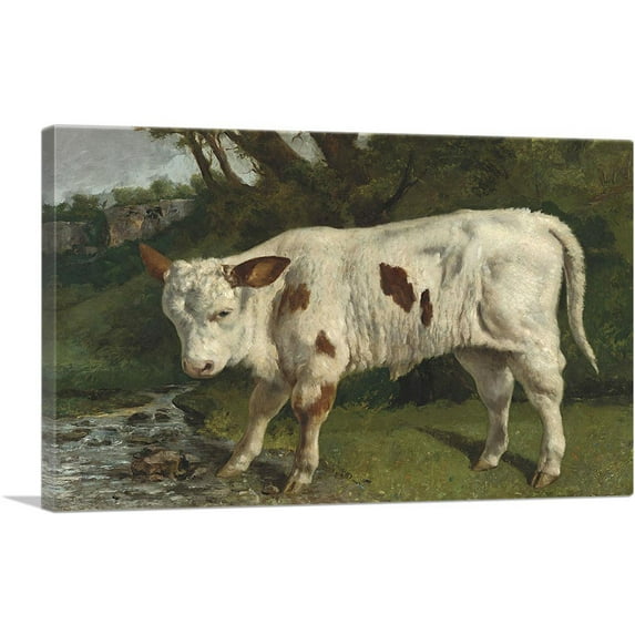 ARTCANVAS The White Veal Canvas Art Print by Gustave Courbet - Size: 18" x 12" (1.50" Deep)
