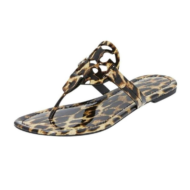 Tory Burch - Tory Burch Miller Printed Patent Leather Flip Flop Sandals ...