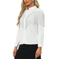 thumbnail image 5 of INSPIRE CHIC Women's Fringe Shirts Long Sleeve Button Down Chic Western Cowgirl Tops M White, 5 of 7