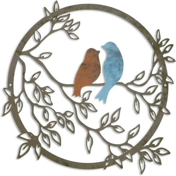 Metal Art Bird On Branch Wall Home Decoration Garden Outdoor Bedroom Iron Art Hanging Decoration Metal Wall Art Bird On Tree Branch