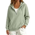 thumbnail image 2 of Quarter Zip Sweatshirt Women Half Zipper Workout Oversized Hoodies with Pocket Lightweight Y2K Pullover 2026 Tops Mint Green S, 2 of 9