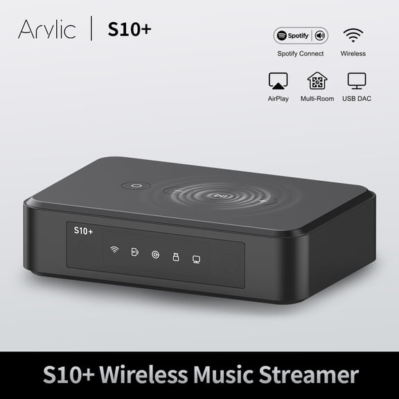 Arylic S10  Wireless Music Streamer, WiFi Bluetooth 5.0, AirPlay & Spotify Connect, 24-bit/192kHz Hi-Res, USB DAC for Home Stereo