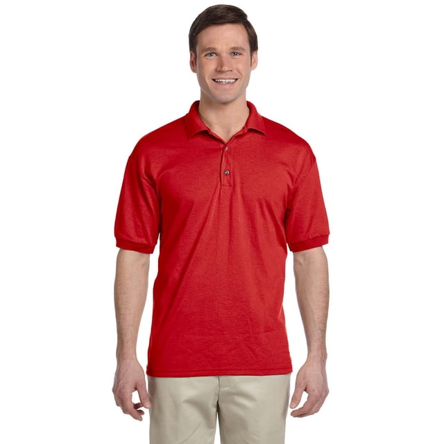 Gildan Adulte 6 Oz, Polo en Jersey 50/50 - Rouge - m - (Style G880 - Étiquette Originale)