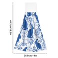 thumbnail image 2 of Haosy 2 Pack Kitchen Wash Cloths with Hanging Loops Absorbent Absorbent Quick Drying Hand Towels, Blue Flower Easter Bunny Silhouette, 2 of 7