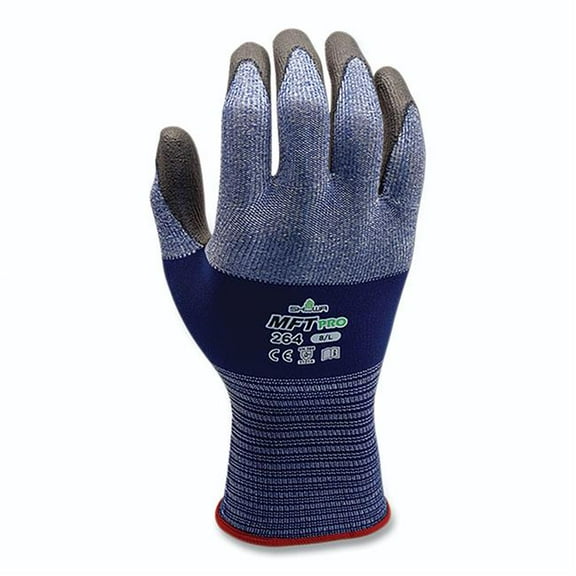 Showa 845-264M-07 MFT Pro Coated Palm Gloves, Medium - Blue & Black - Foam Polyurethane Coating - Pack of 12
