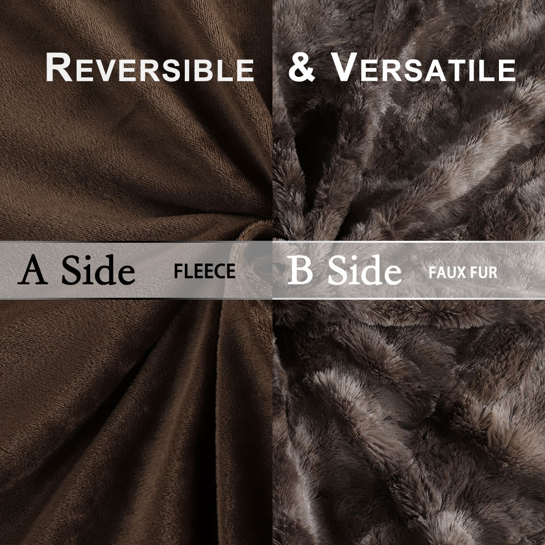 Unique Bargains Soft Fluffy Shaggy Faux Fur Blanket, Twin, Brown