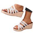 thumbnail image 3 of WILLBEST Sandalias De Plataforma Zapatos De Playa Zapatillas De Mujer Sandalias Planas De Una Sola Pieza Para Vacaciones En La Playa 1038, 3 of 6