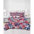thumbnail image 2 of Quilts Queen Size Bedding Set, 4th of July Reversible Summer Quilt 3 Pieces, Red White and Blue Plaid Patriotic Memorial Day Lightweight Bedspreads Coverlets with 2 Pillow Shams for All Seasons, 2 of 5