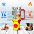 thumbnail image 4 of 40oz Classic Dot Aesthetic Design Stainless Steel Flip Straw Tumbler Spill Proof Travel Cup Double Wall Vacuum Insulated Coffee Mug with Top Handle, 4 of 6