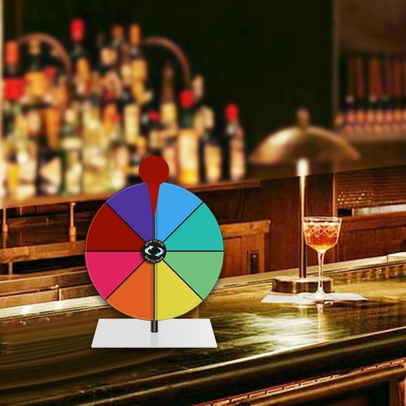 Rueda giratoria Juego giratorio Accesorios portátiles Portables Divertidos 8 tragamonedas Rotación de la de tablas para suministros de fiesta Base blanca