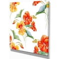 thumbnail image 2 of Watercolor Nasturtium Flower Pattern - Floral Canvas Art Print, 2 of 3