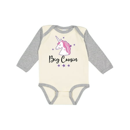 

Inktastic Big Cousin Unicorn Announcement Gift Baby Girl Long Sleeve Bodysuit